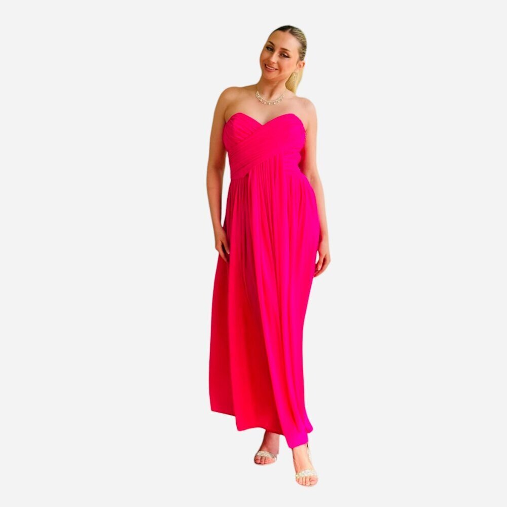 Goettx Hot Pink Grecian style Vintage Dress  Size 4 - Picture 5 of 8